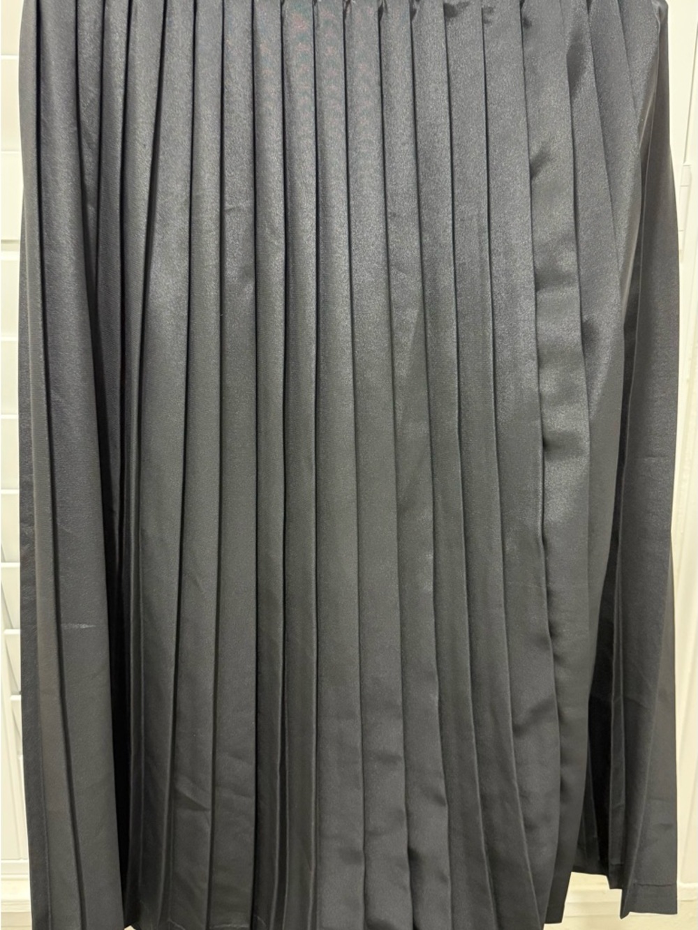 Black Pleated Midi Skirt